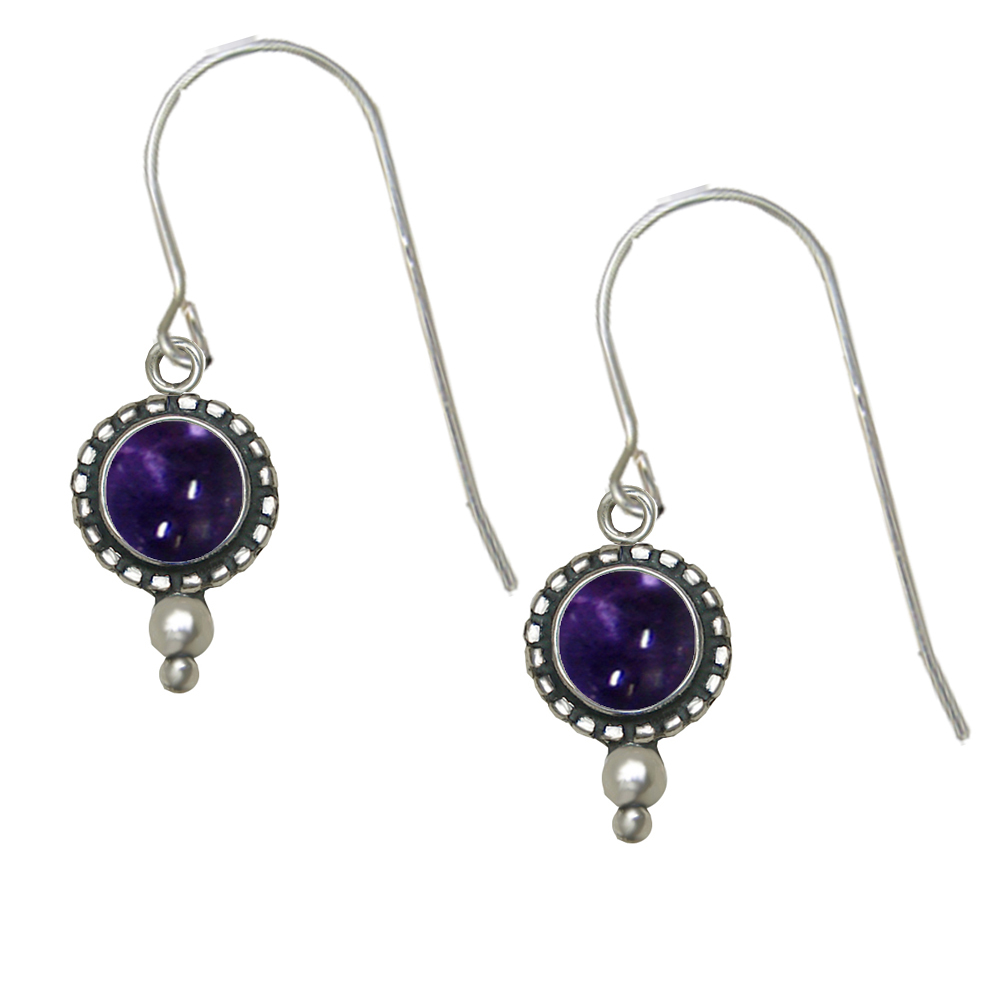 Sterling Silver Little Iolite Gemstone Drop Dangle Earrings